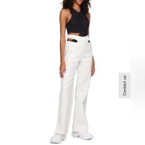 Dion Lee Ivory Front Tie High Waist Wide Leg Pants NWT Retail $720